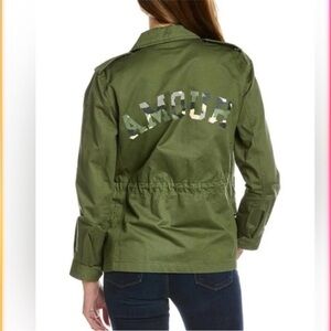 NWT Zadig & Voltaire Kayak Amour Sport Utility Khaki Jacket in Army Green